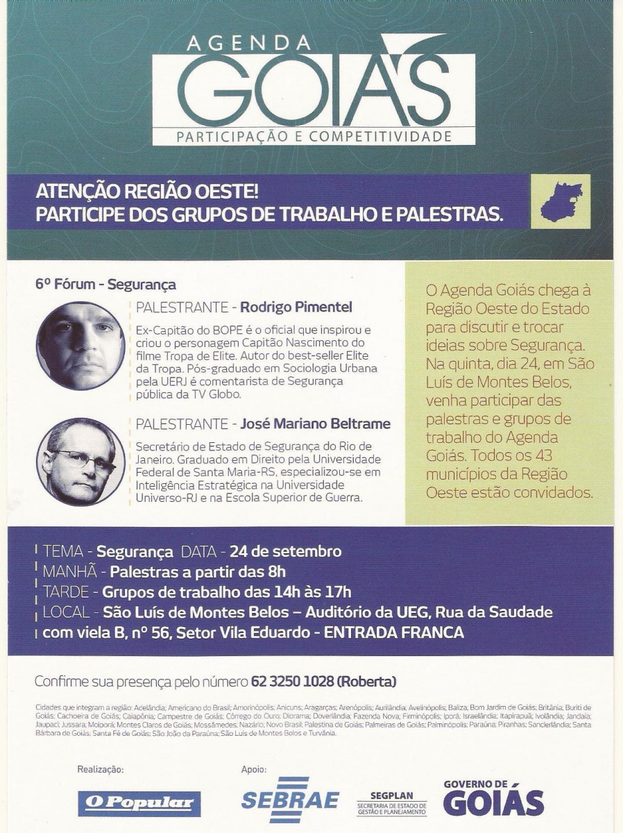 Agenda Goiás Ideias para melhorar a segurança