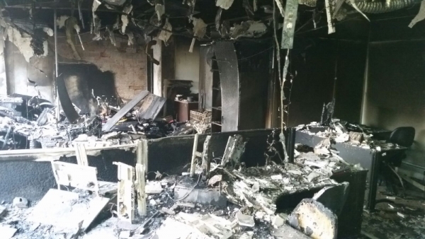 Salas de prédio do TRT foram destruídas