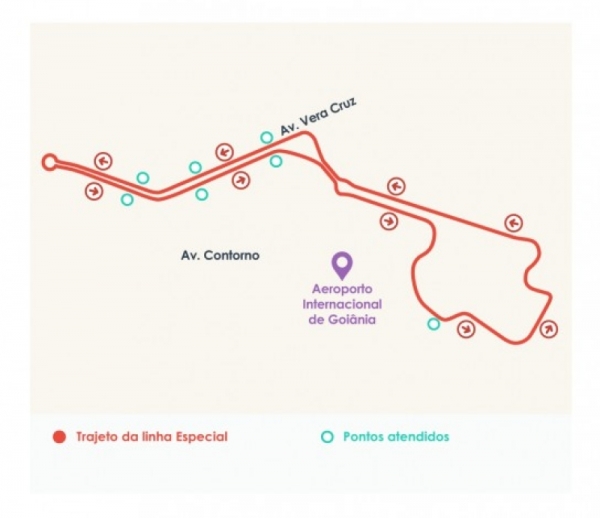 Linha de ônibus provisória opera com destino ao Aeroporto Santa Genoveva