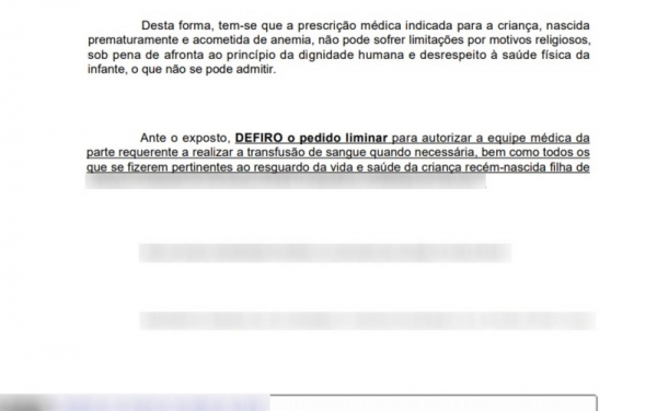 Juiz contraria pais Testemunhas de Jeová e autoriza transfusão de sangue para bebê prematuro interna